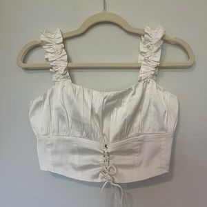 Hollister silky white top